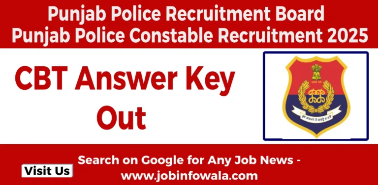 Punjab Police Constable CBT Answer Key 2025 PDF Download