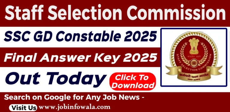 SC GD Constable 2025 Answer Key, Result, PET PST, and Vacancies Update