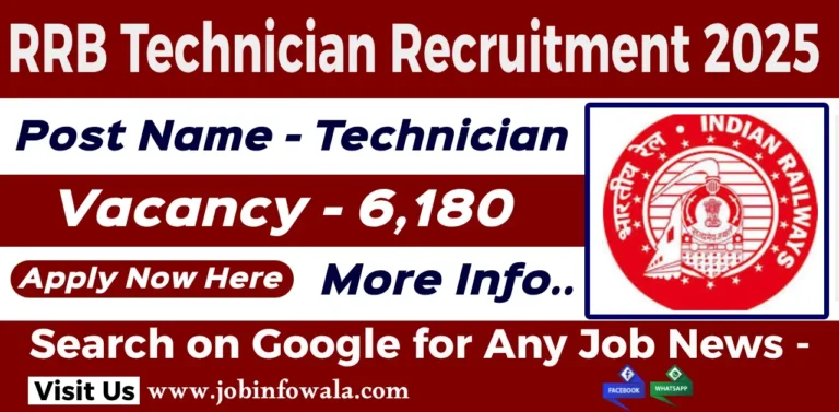 RRB Technician Recruitment 2025 – Apply Online for 6,180 Posts