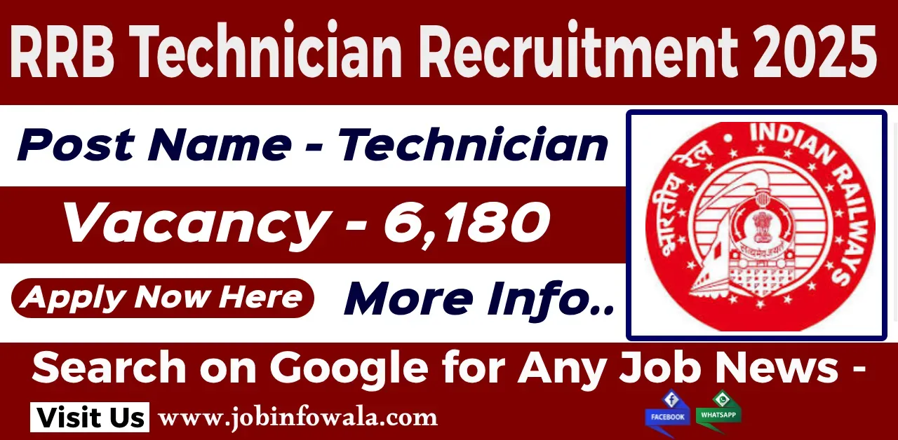 RRB Technician Recruitment 2025 – Apply Online for 6,180 Posts