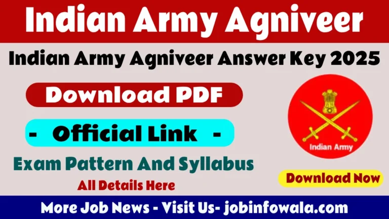 Indian Army Agniveer Answer Key 2025 official website login page