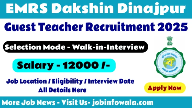 Dakshin Dinajpur Guest Teacher Recruitment 2025 Walk-in Interview Notice