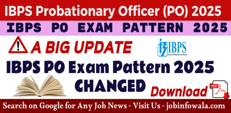 IBPS PO Exam Pattern 2025 Prelims and Mains Revised Structure