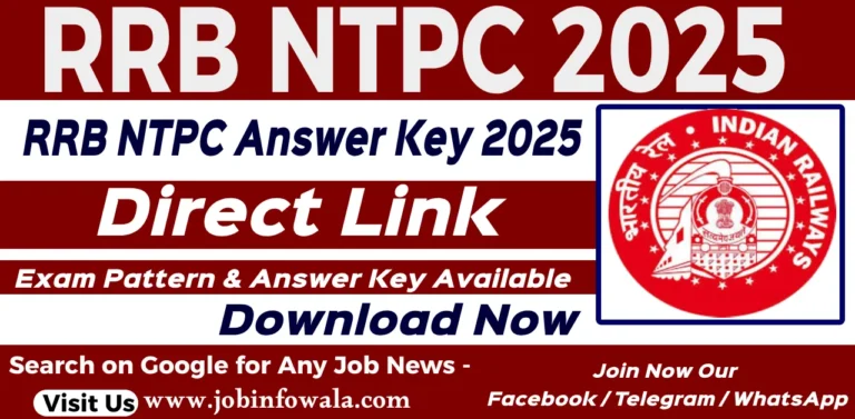Download RRB NTPC Answer Key 2025 PDF with CBT 1 question paper and response sheet