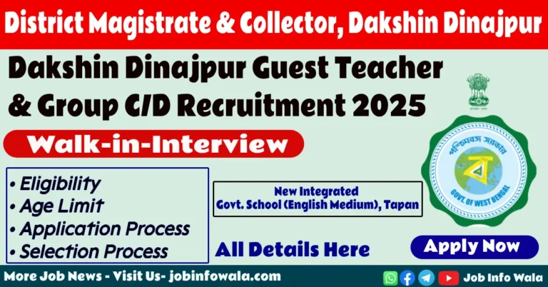 Dakshin Dinajpur Guest Teacher & Group C/D Recruitment 2025 Notification