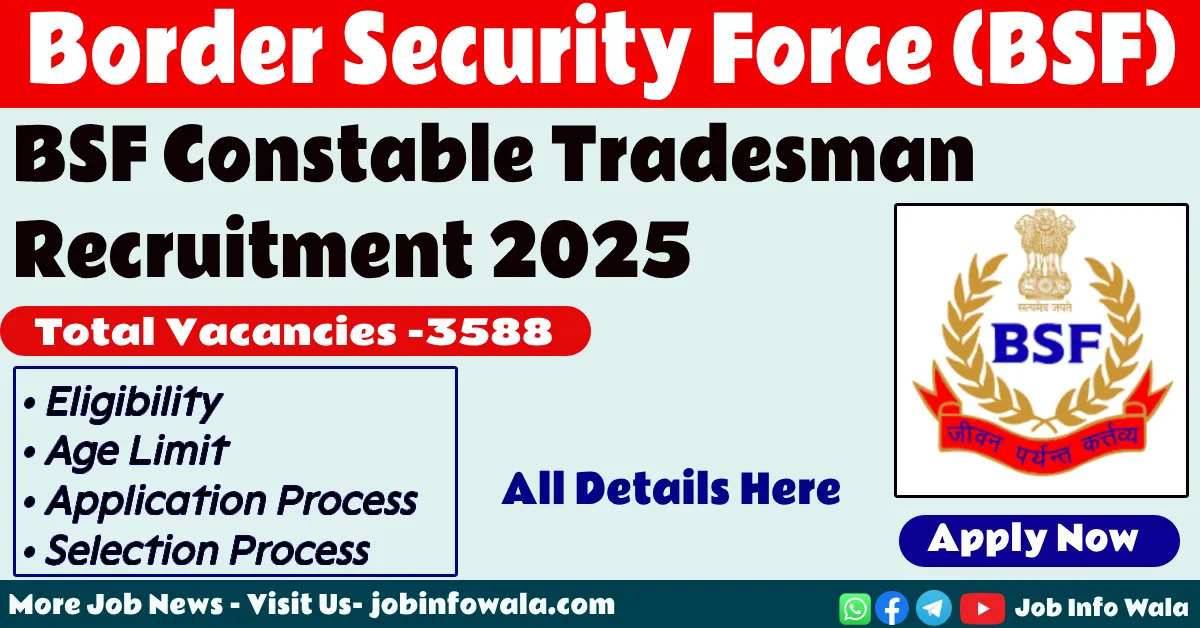 BSF Constable Tradesman Recruitment 2025 Official Notification and Application Process