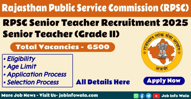 RPSC Senior Teacher Recruitment 2025 official notification banner