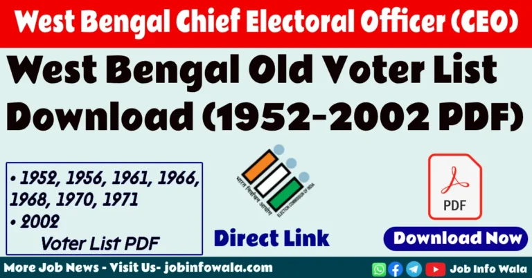 Download West Bengal Old Voter List PDF from CEO West Bengal Portal (1952–2002)